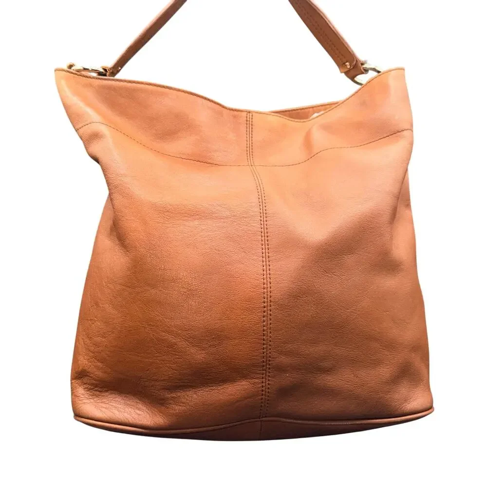 Banana Republic Melissa Hobo Cognac Leather Shoulder Bag Large